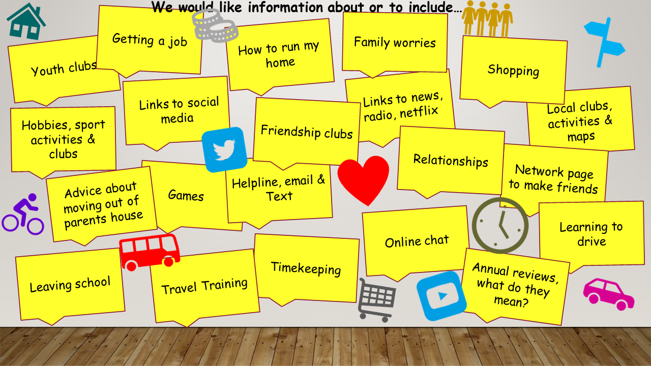 Comments from young people about what they would like information about